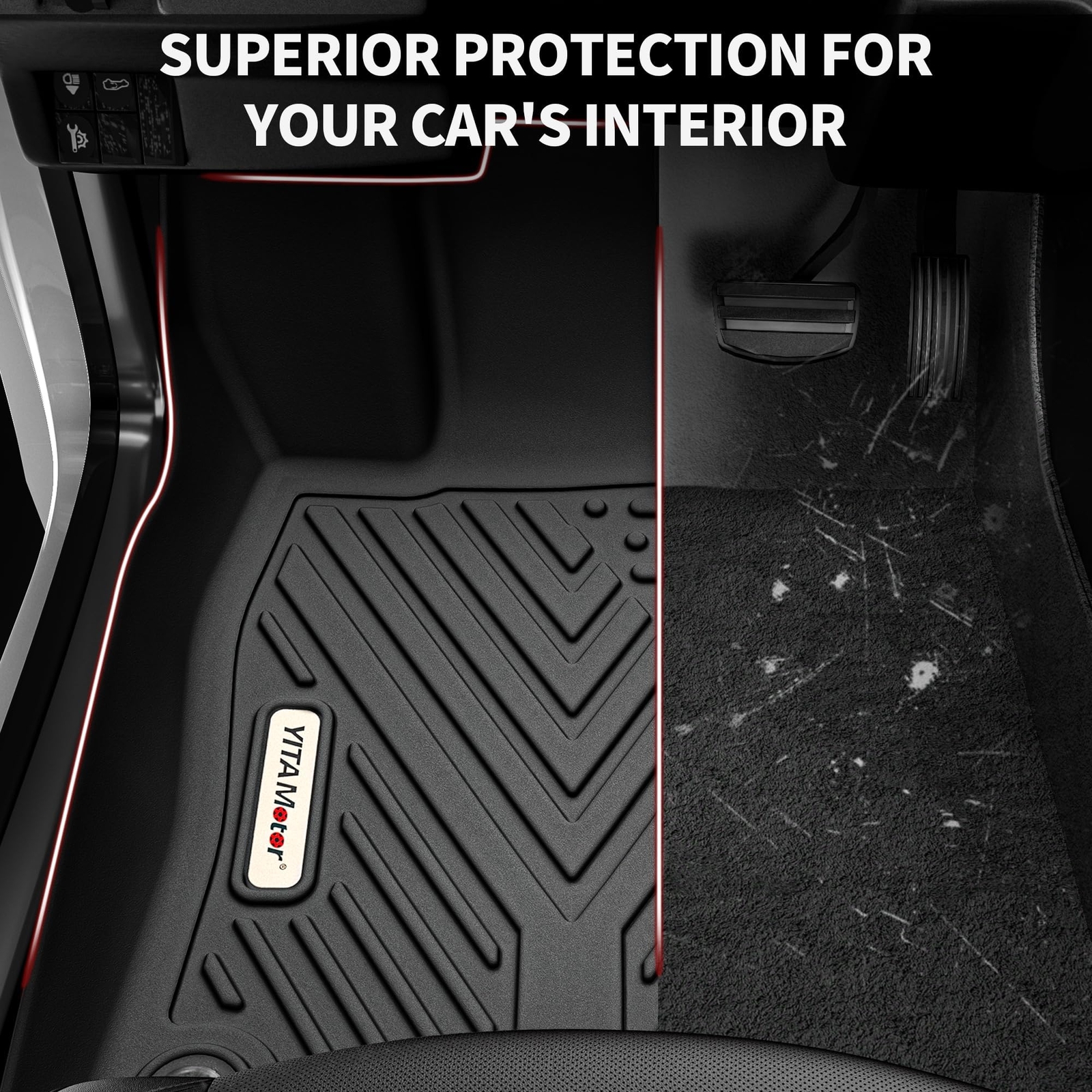 YITAMOTOR Floor Mats Liner for 2014-2019 Chevy Silverado GMC Sierra Double Cab