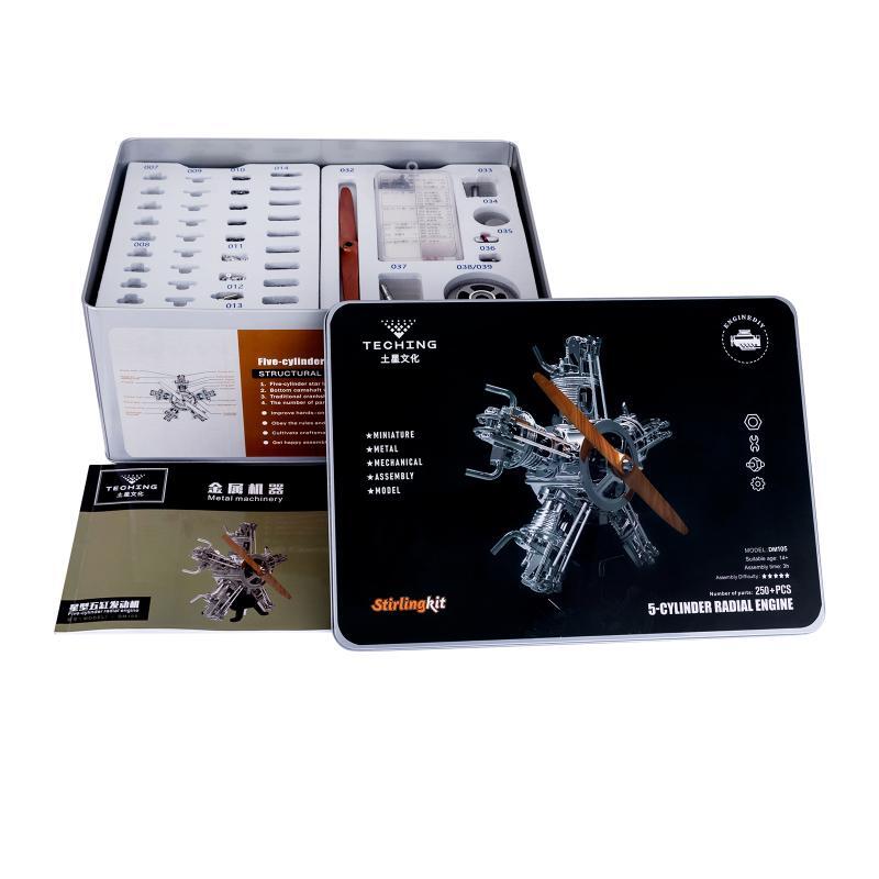 US Stock Electric Engine Five Cylinders Radial Building Kits Simulation Model