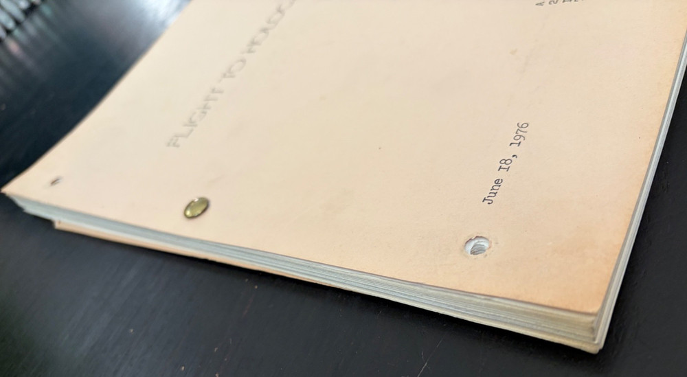 FLIGHT TO HOLOCAUST MADE FOR TV MOVIE SCRIPT 1976 ORIGINAL SCRIPT PATRICK WAYNE