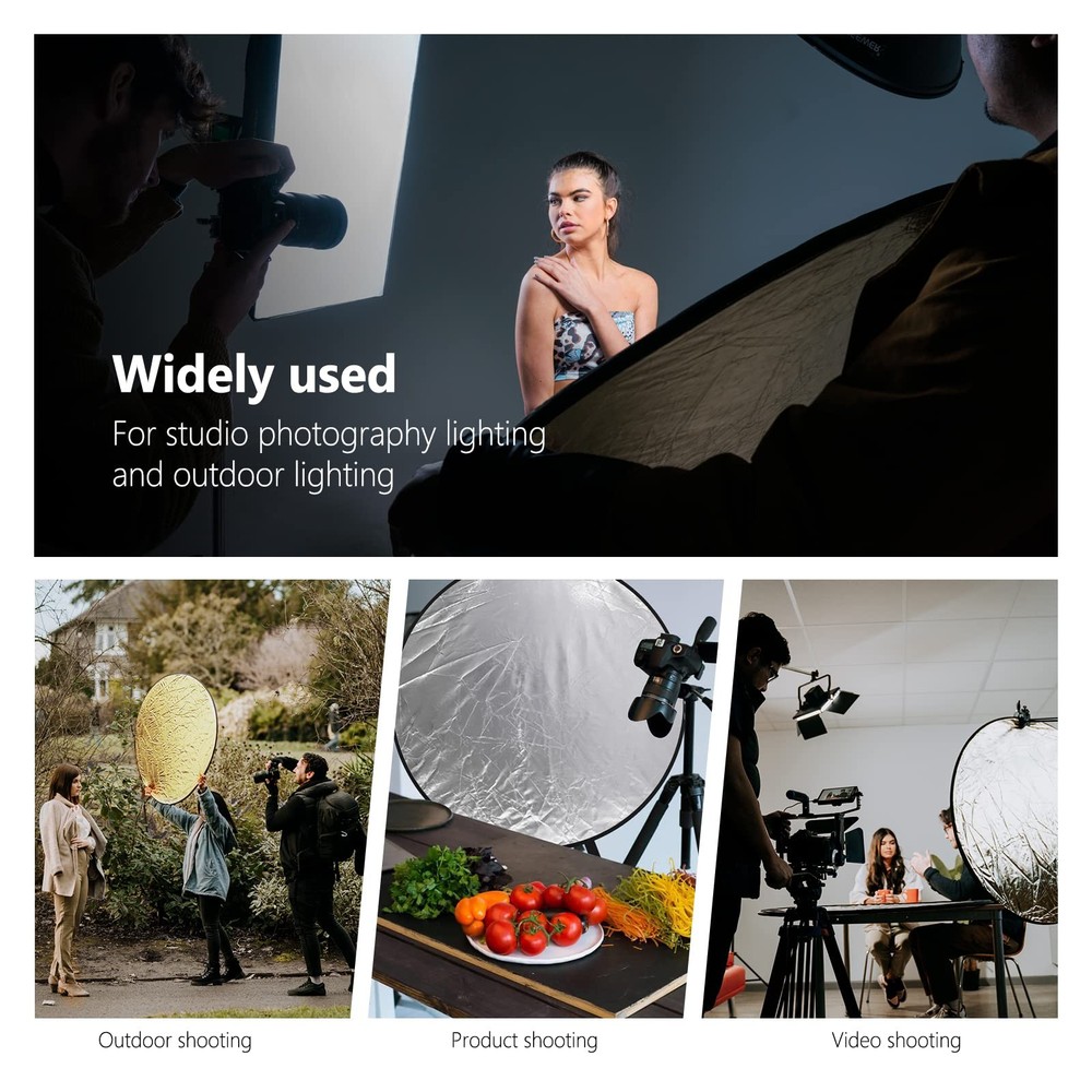 NEEWER 43" 5-in-1 Collapsible Light Reflector Diffuser Multi Disc Studio Outdoor