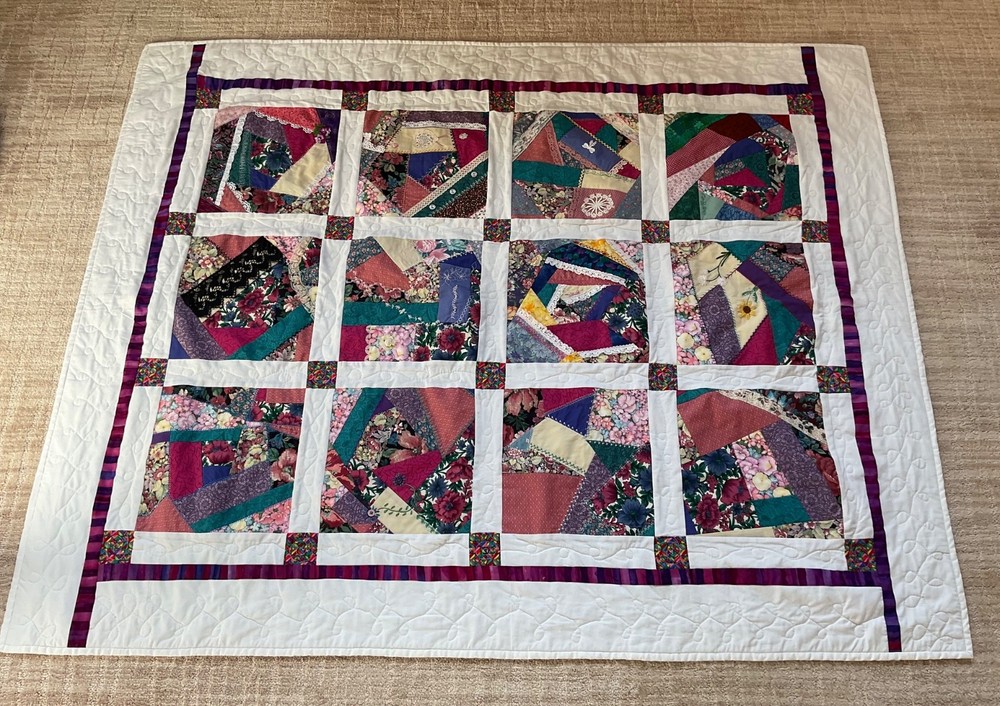 Handmade Patchwork Lap Quilt, 46" x 57.5"