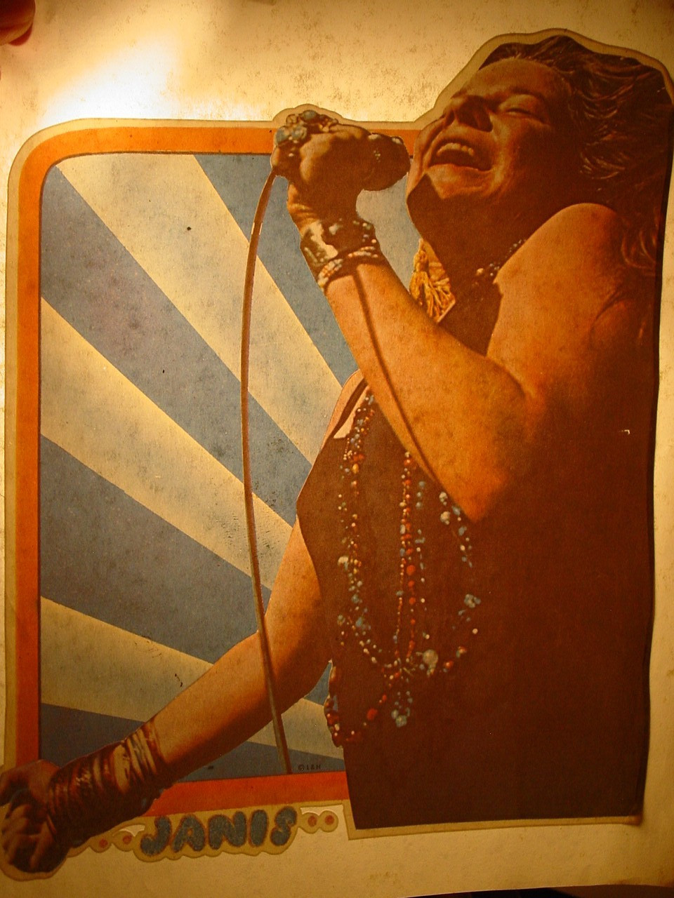 JANIS JOPLIN VINTAGE 1970's ROCK & ROLL IRON ON TRANSFER -NICE B-25