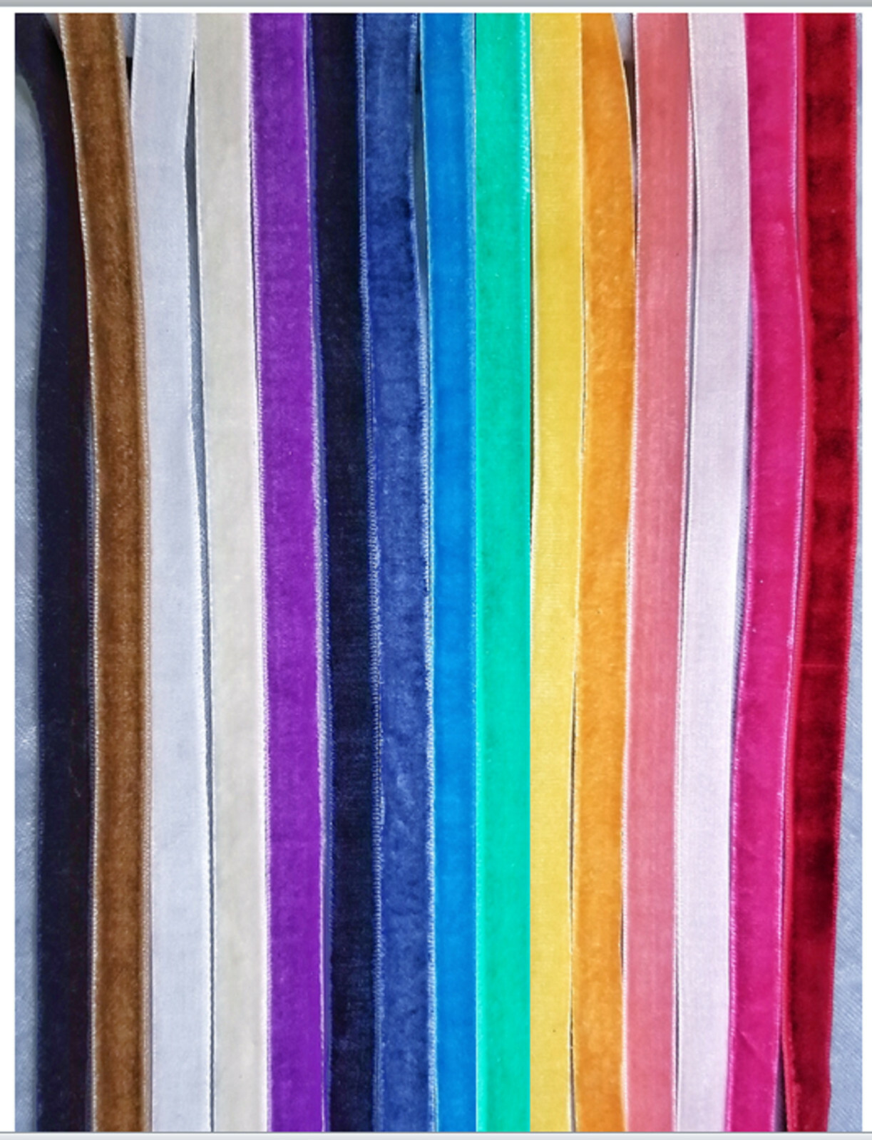 1 Yard 3/8" / 9mm Velvet ribbon by the yard 18 colors