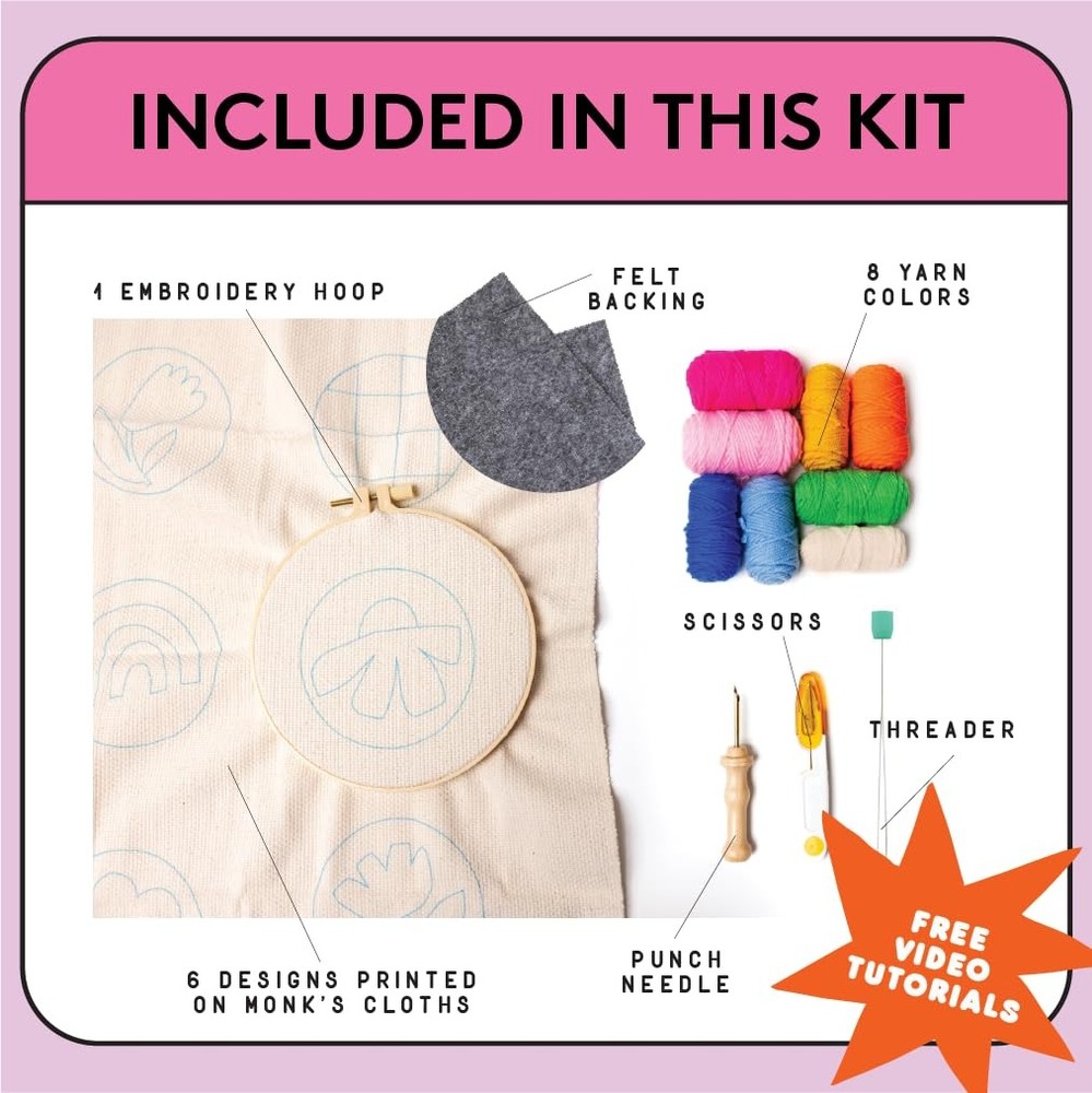 Punch Needle Coaster Kit for Beginners: Includes Video Tutorials and More!