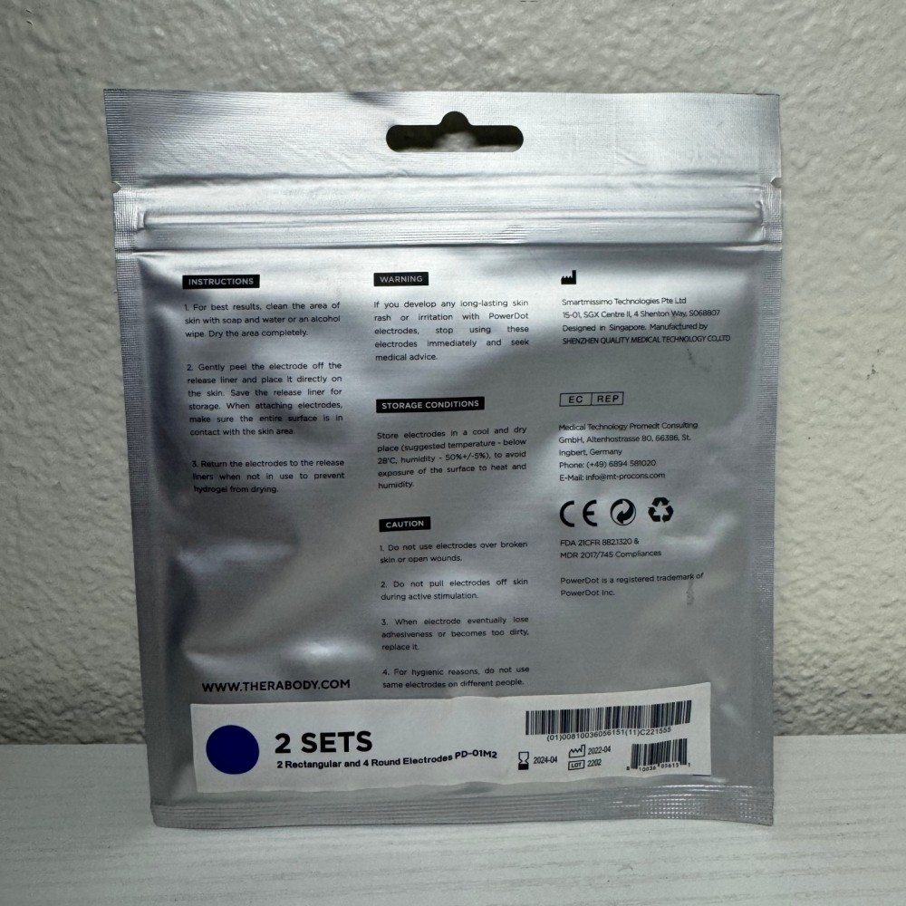 Therabody PowerDot Electrode Pads Blue