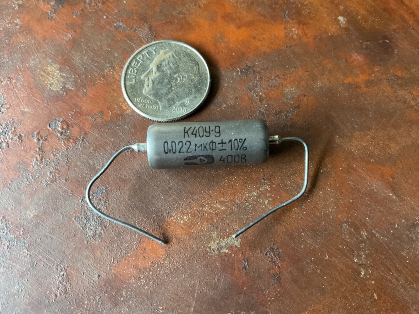 K40Y-9 .022uf @ 400v Russian Capacitor -New Old Stock - Paper In Oil - not .22uf