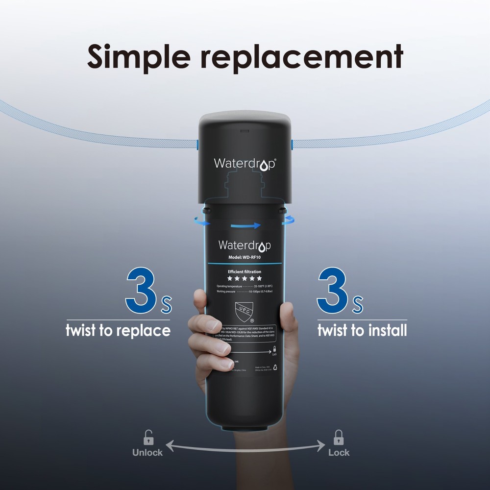 Waterdrop RF10 Replacement Filter Cartridge for 10UA/10UB UnderSink Water Filter