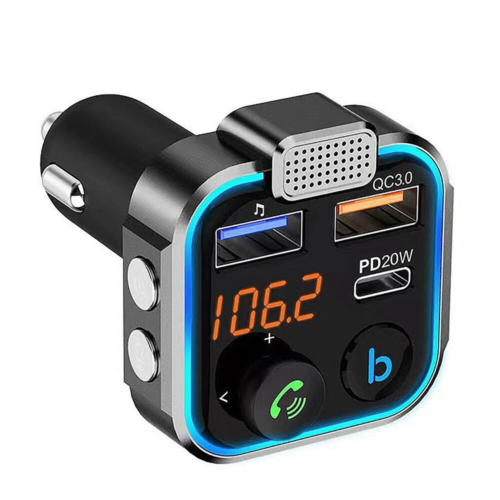 Wireless Bluetooth 5.0 FM Transmitter Adapter Type-C PD 20W Fast USB Charger