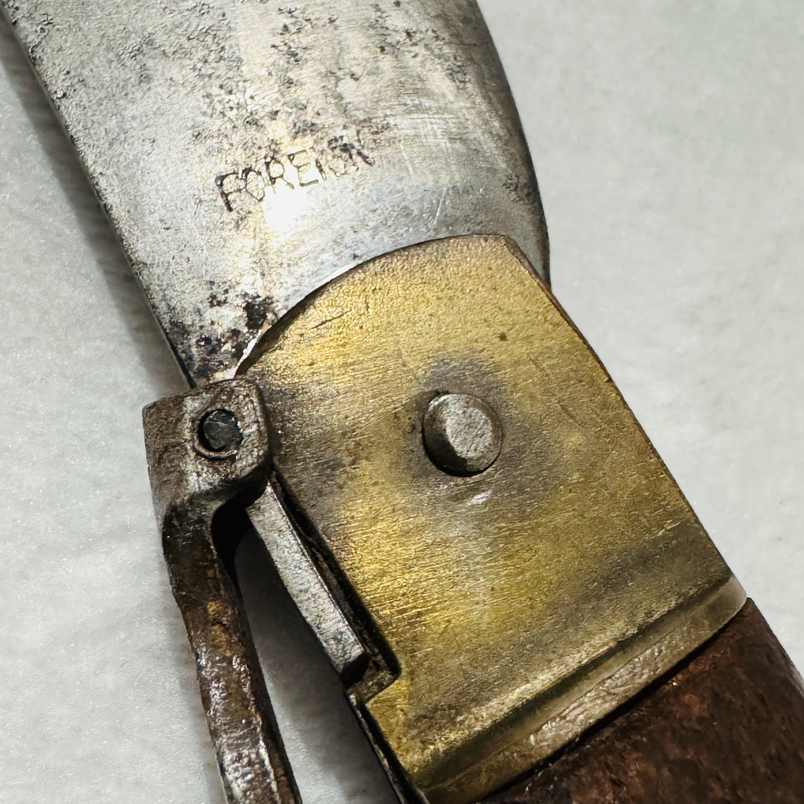 Whitby-Foreign-Roncola-Pruning-Thatcher-Bill-Hook-Knife-W/-Brown-Wooden-Handle