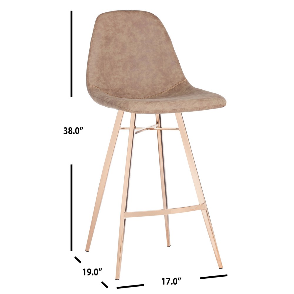 SAFAVIEH Mathison Counter Stool | Brown / Copper |