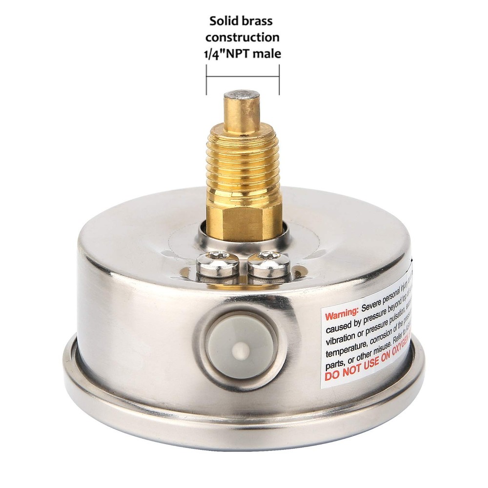 MEASUREMAN Tridicator, Thermo-Manometer, 2-1/2", Back Mount-Liquid Filled