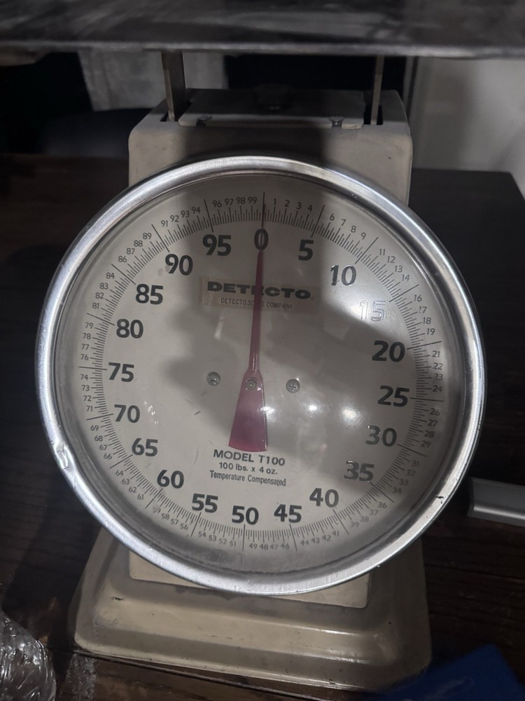 Detecto T100 100-lb Capacity Top Loading Fixed Dial Scale