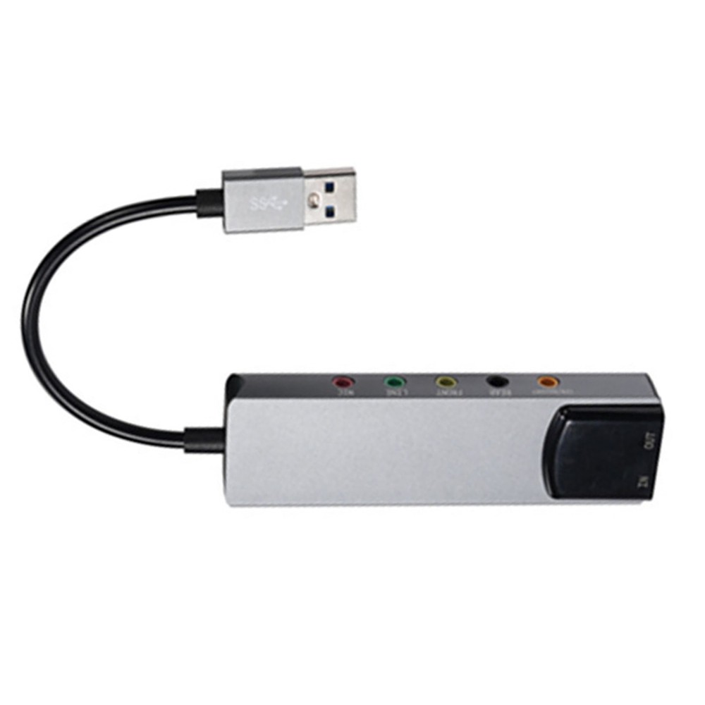 Usb External Multi-Function Sound Card 3 Input Terminals For PC Computer Laptop