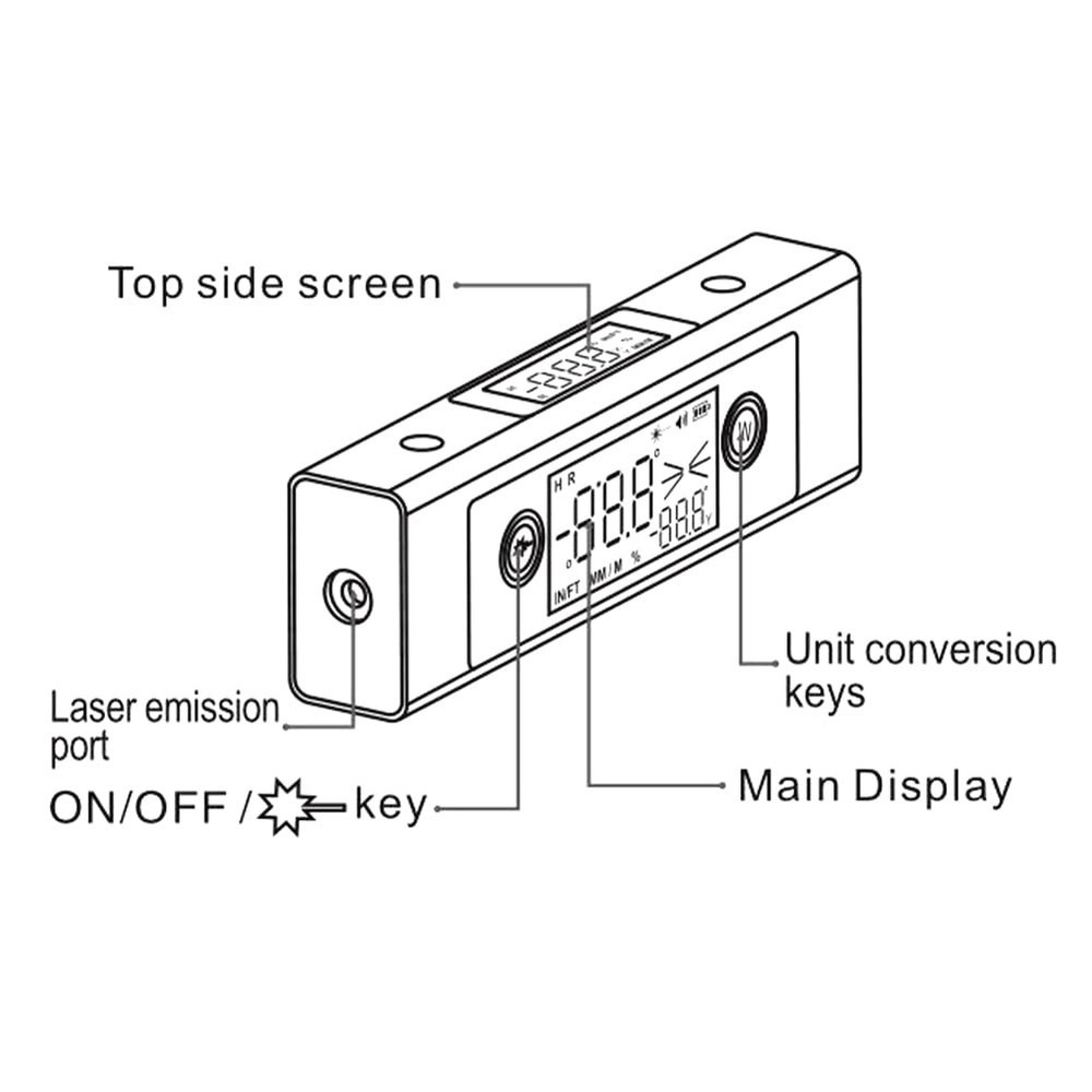 Protractor Digital Inclinometer, Angle Measure L-as-er Ruler, with...