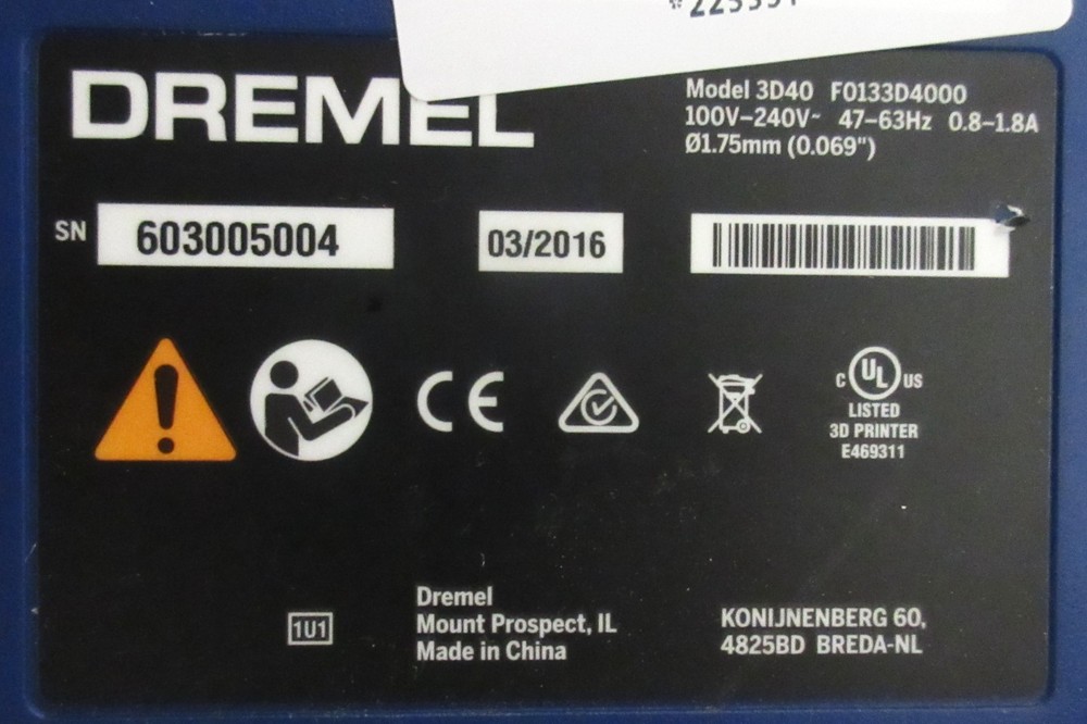 Dremel DigiLab 3D40 IDEA BUILDER 3D Printer - Tested - No filament -