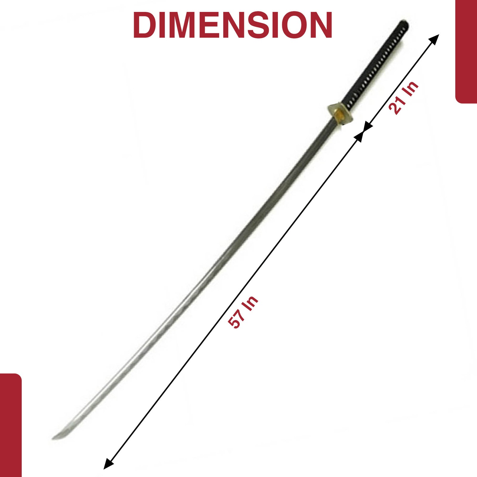 78" Giant Japanese Nodachi Sword: 57" Carbon Steel Full Tang Blade Greatsword