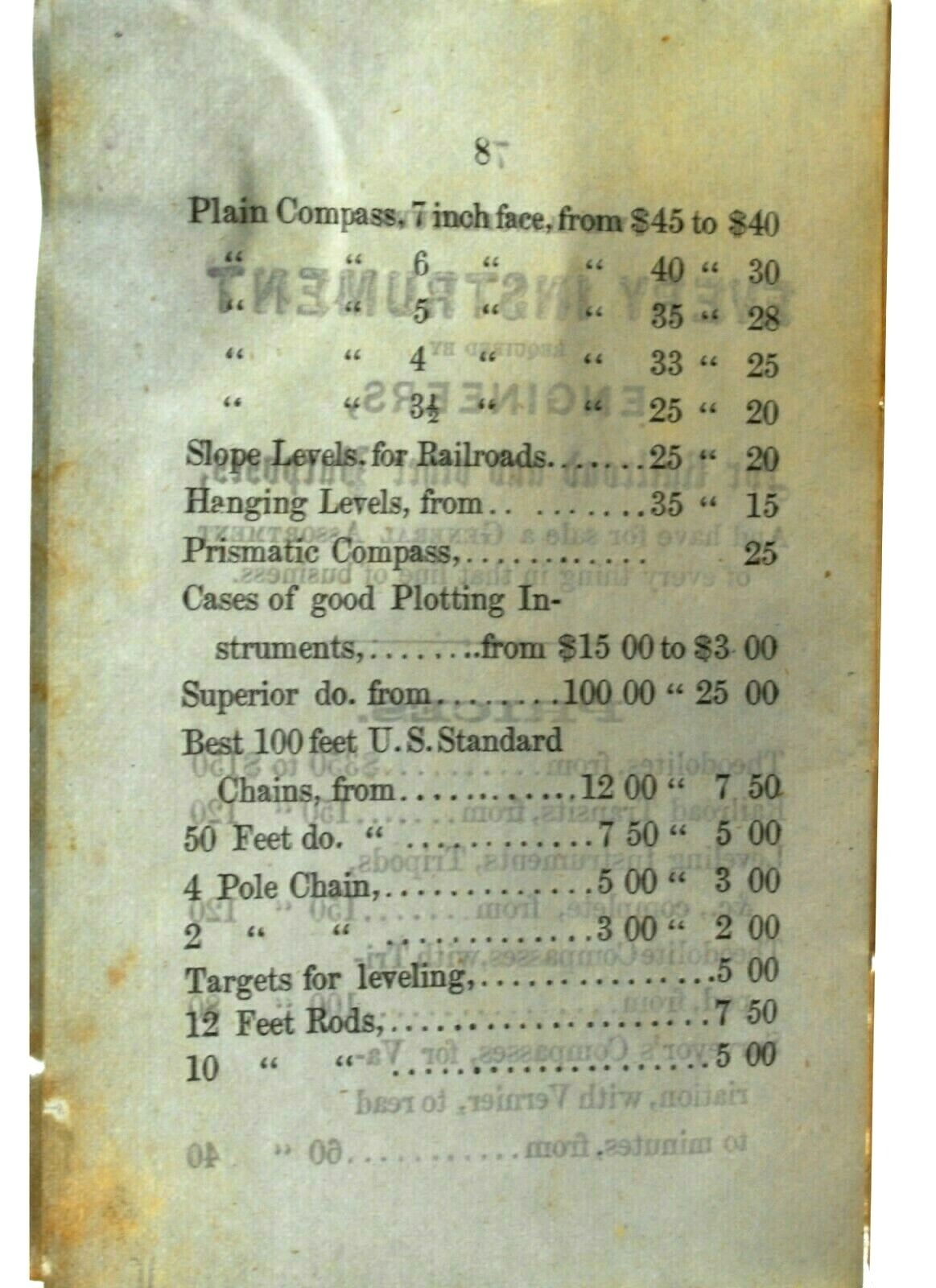 Surveyors Antique Richard Patten & Sons Engineers Instruments manual US Gov 1858
