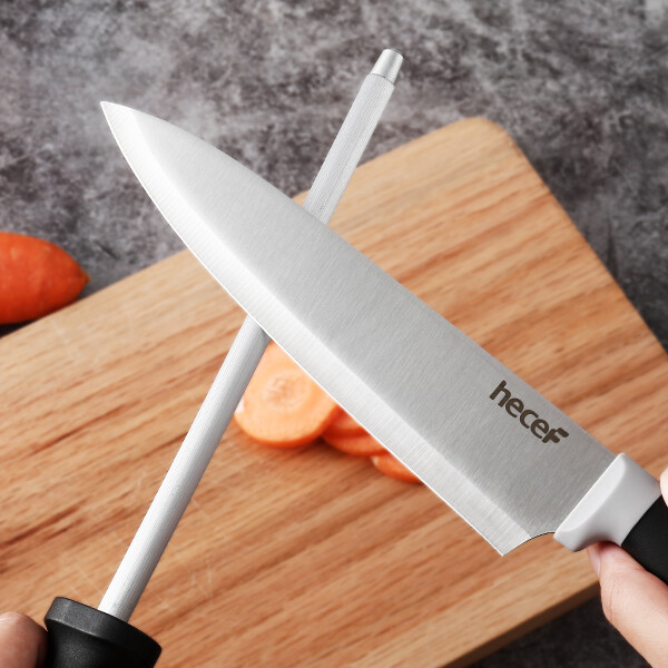 14 PCS Kitchen Knife Block Set High Carbon Stainless Steel Cutlery w/ Sharpener