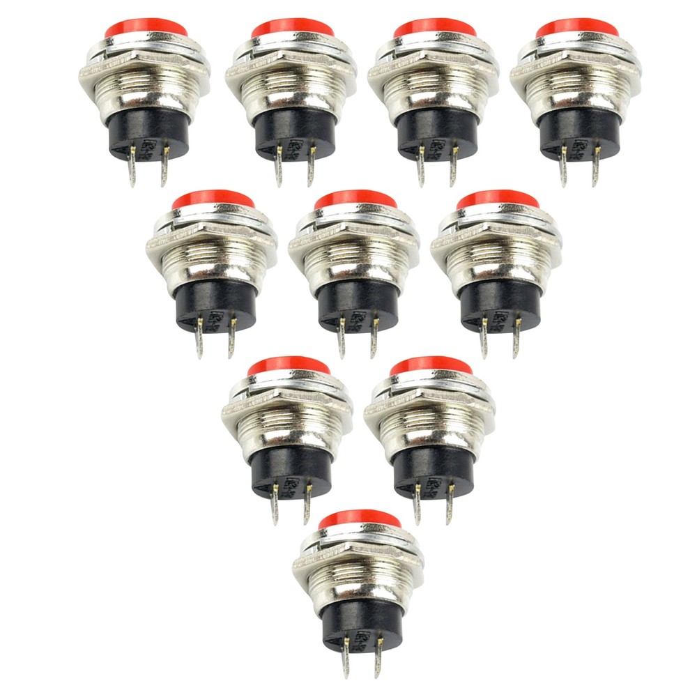10* Small Self-Reset Round Button Head Power Switch Circle Kill Button Switch K