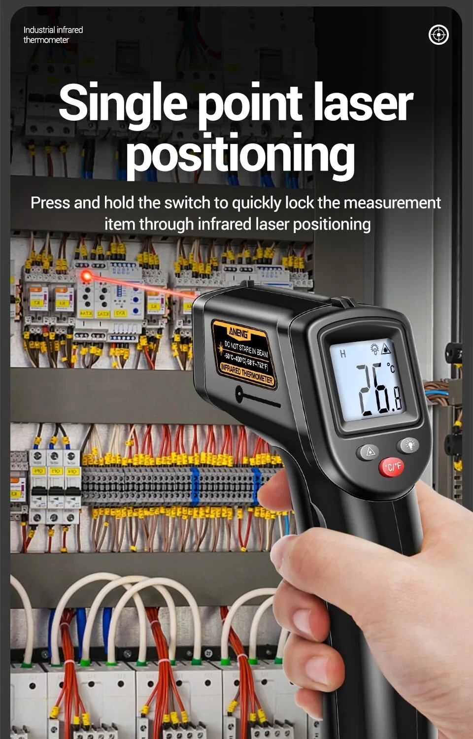 LCD Digital Non-contact Laser IR Infrared Thermometer Temp Meter Temperature Gun