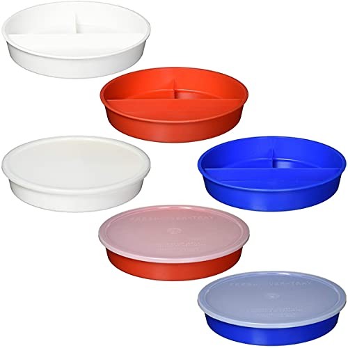 High-Sided Divided Dish, White, Break-Resistant & Lightweight Polypropylene P...