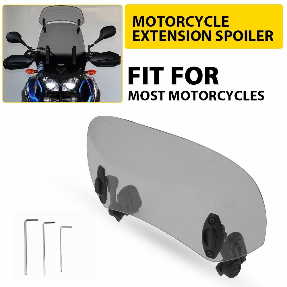 Universal Motorcycle Wind Windshield Screen Deflector Extension Spoiler Clip On