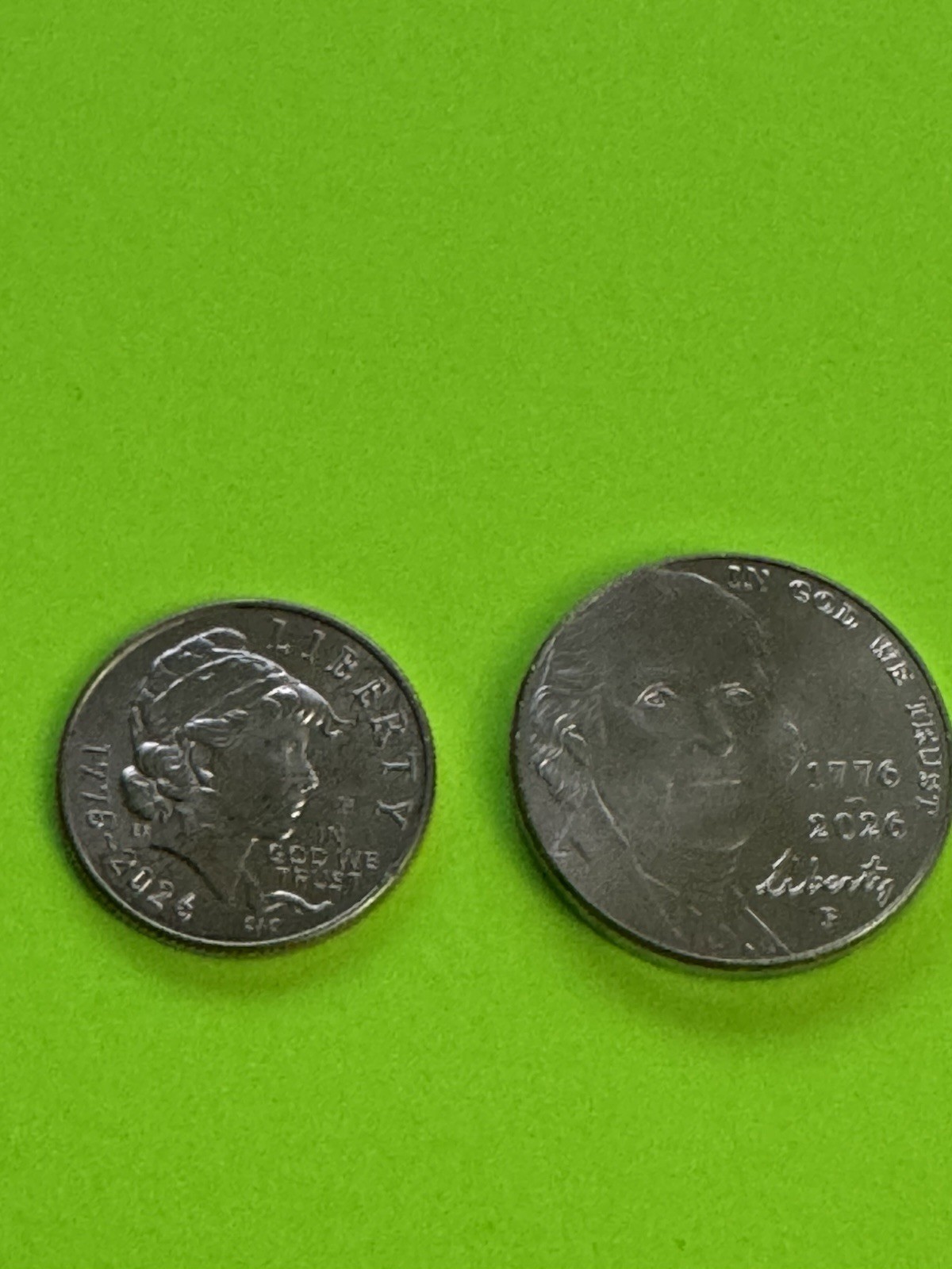 semiquincentennial 1776-2026 P Dime And Nickel 1 Year ONLY