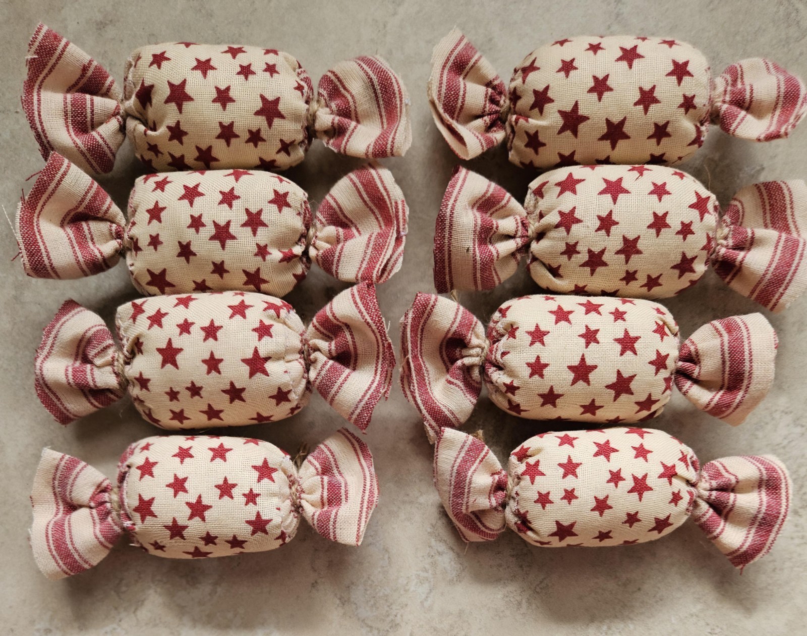 Bowl Filler Americana Patriotic Ornie Fabric 8 Pcs Candy Tier Tray Fabric Decor