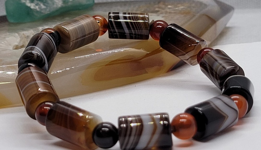 Coffee Lace Agate 8mm Bracelet