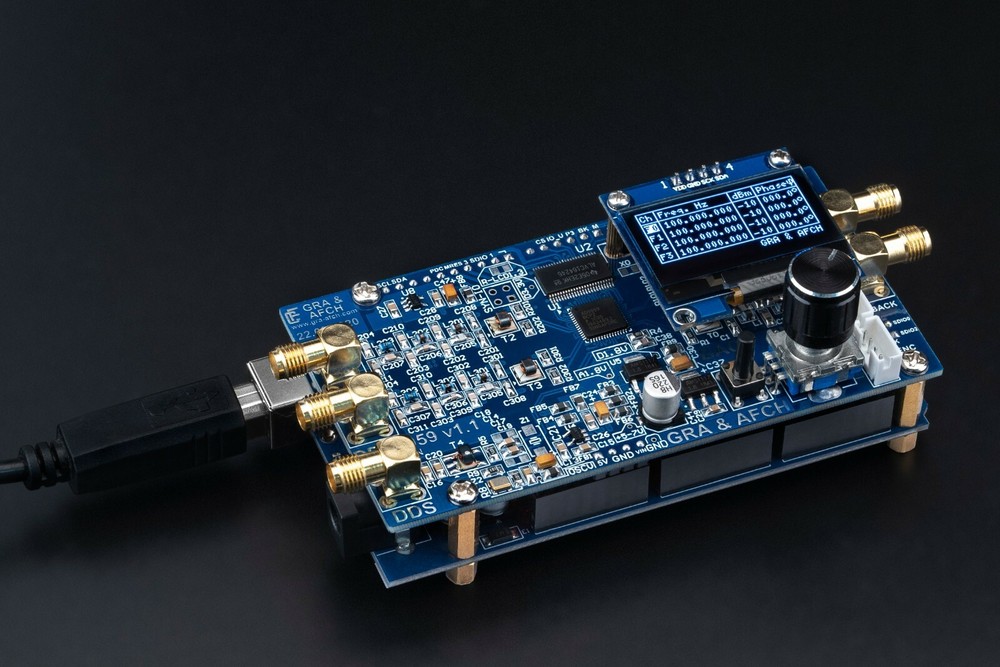 DDS AD9959 Shield RF Signal Generator 4 Sync Channels 225MHz @600MHz NO ARDUINO