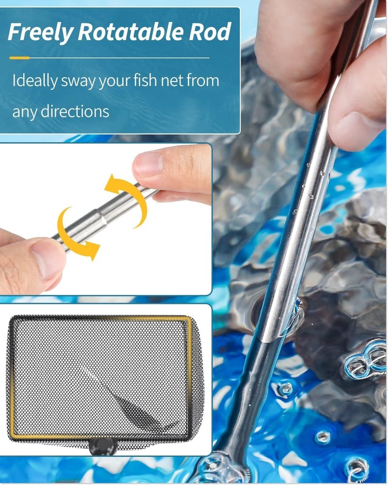 Compact 4 Inch Fish Net with Rust-Resistant Handle - Ideal for Aquariums