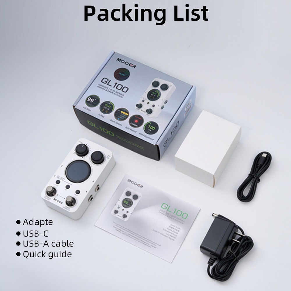 Loop Guitar Pedal Drum Machine Effect Pedal Auto Record 300 Mins w/Touch Screen