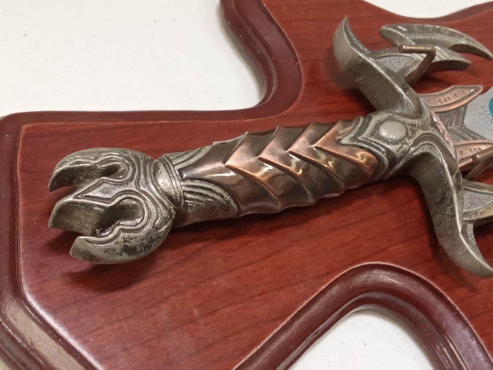 Decorative Short Sword With Wall Plaque Mount