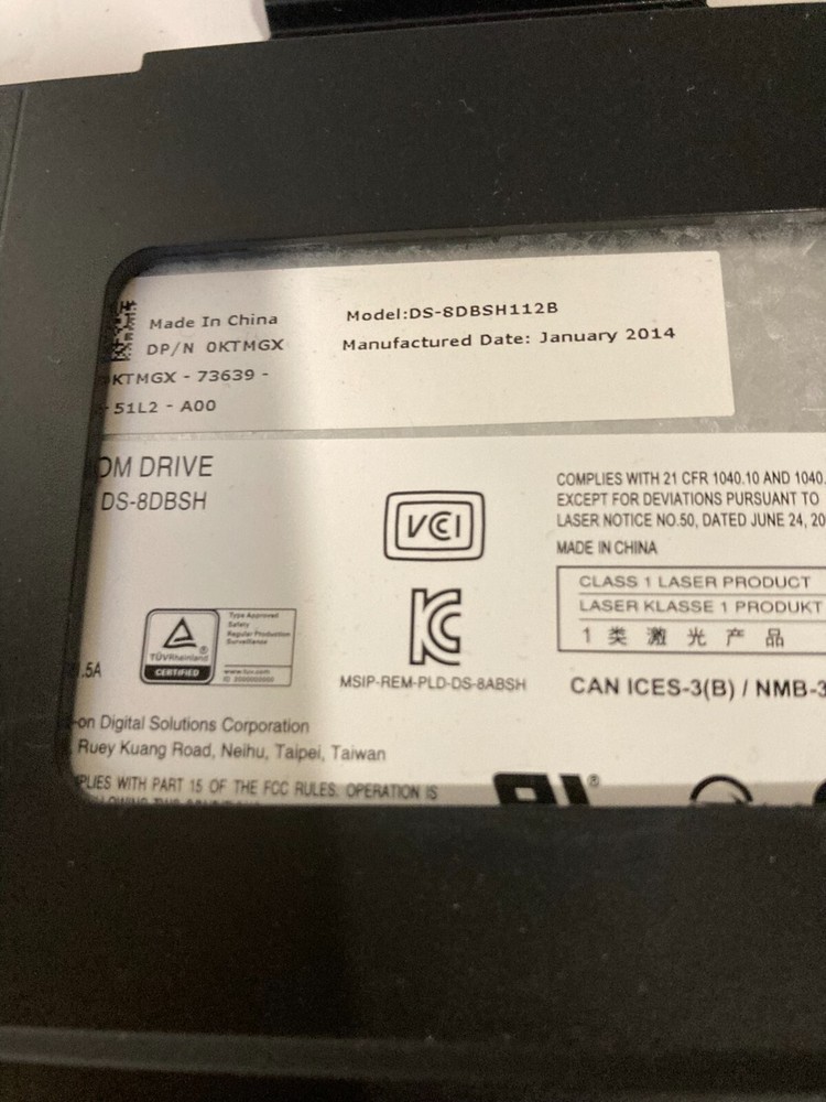 Dell KTMGX Optical CD DVD Disk Drive 8DBSH