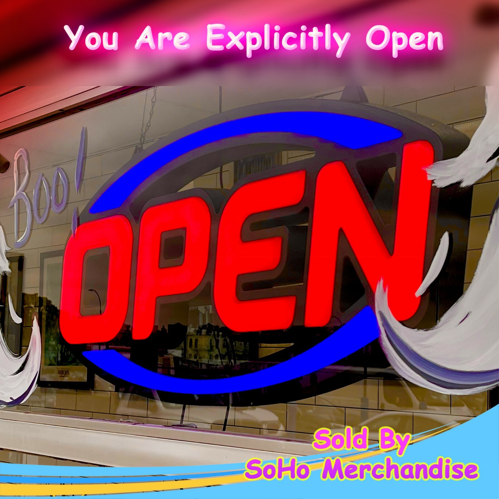 Large LED Open Sign Neon Light Bright for Restaurant Bar Pub Shop Store Business