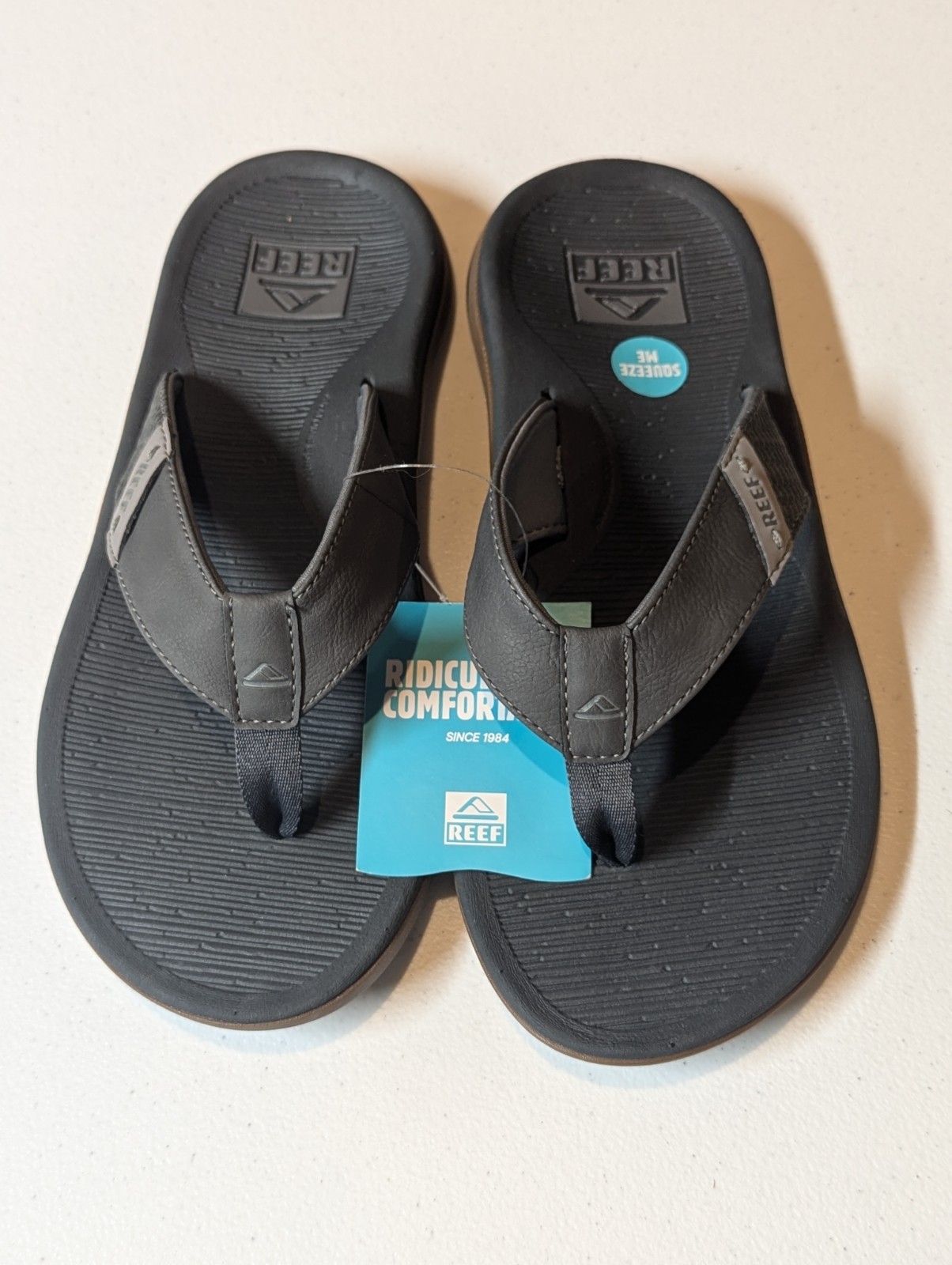 Reef Santa Ana Mens Size 8 Grey Flip Flop Sandals Cushion Comfort New NWT