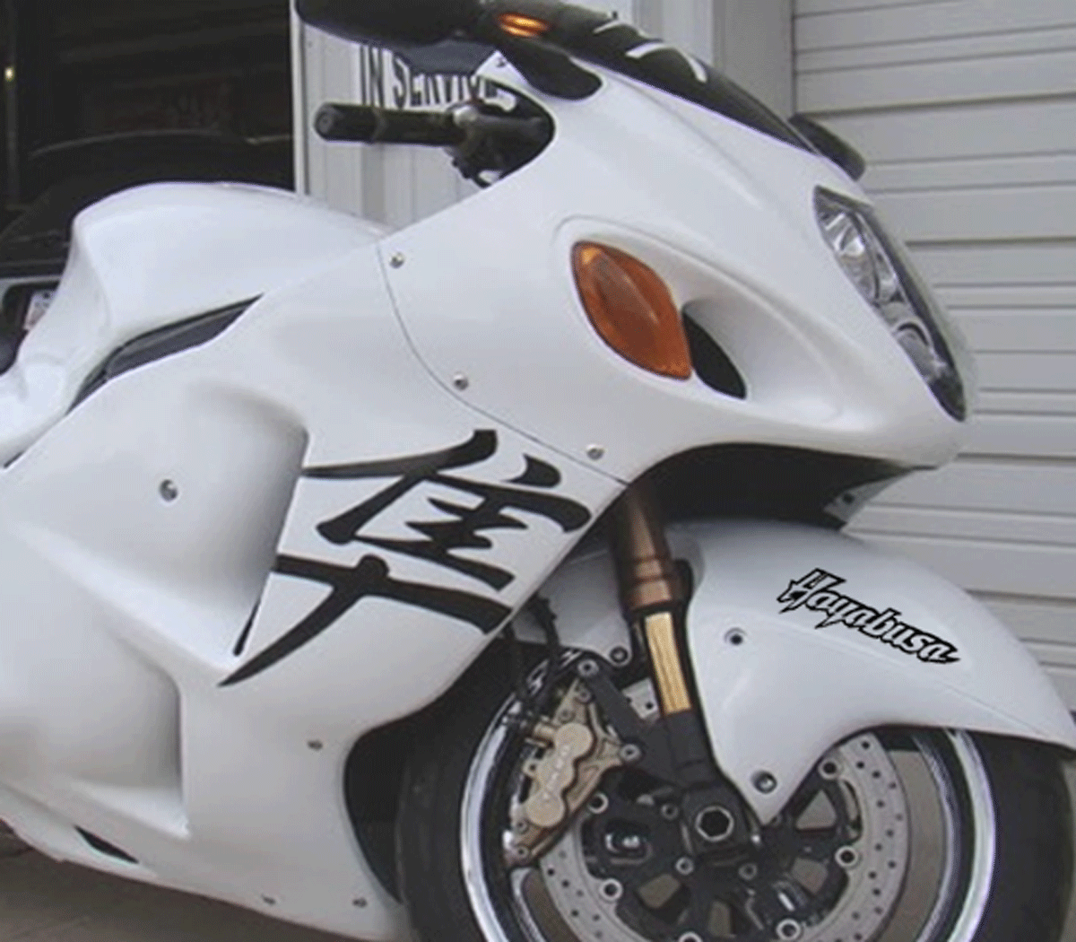 KANJI HAYABUSA FAIRING DECAL STICKER 4 PIECE SET