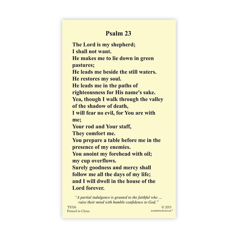 Holy Card - Psalm 23 - The Lord is My Shepherd Laminated Prayer Card