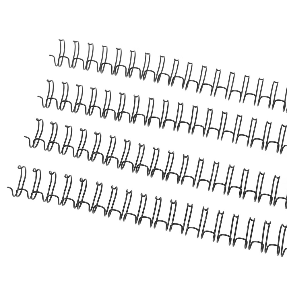 Black 100x Double Loop Wire Binding Spine 60 Sheet Capacity 3:1 Pitch 34 Loop 9.
