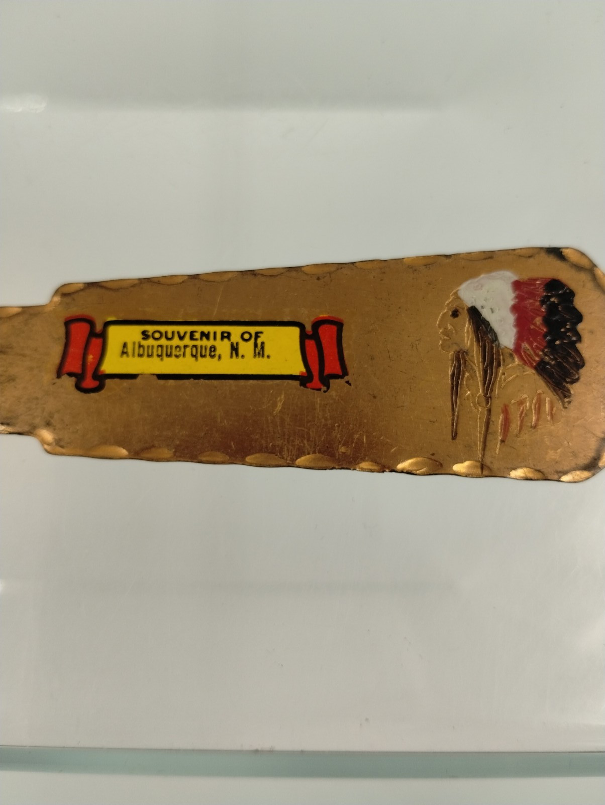 Vintage Souvenir Native American Chief Copper Hand Hammered Letter Opener