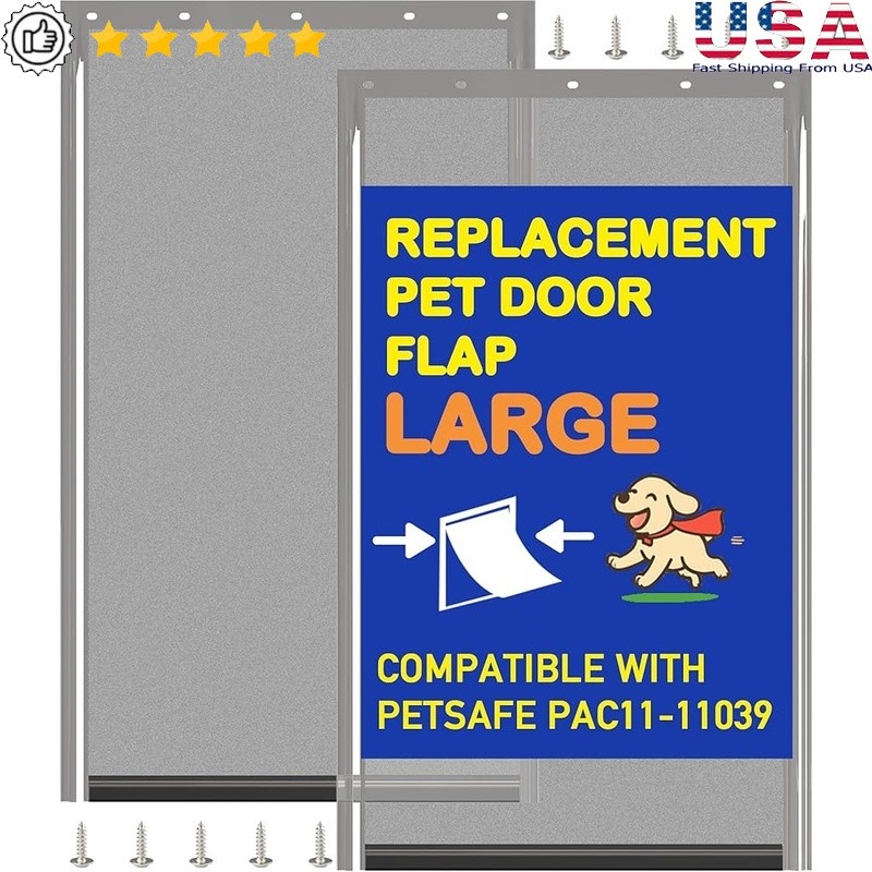 Large Pet Door Replacement Flaps Sliding Glass Pet Door W/ Magnetic Closure New