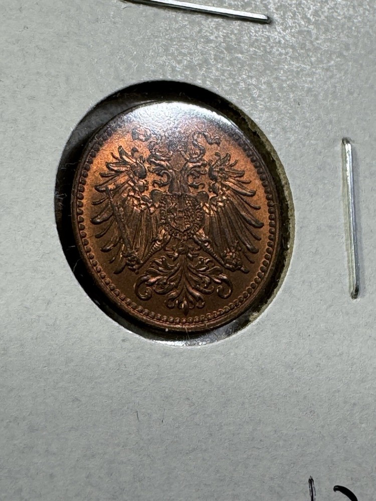 1913 Austria 1 Heller Coin