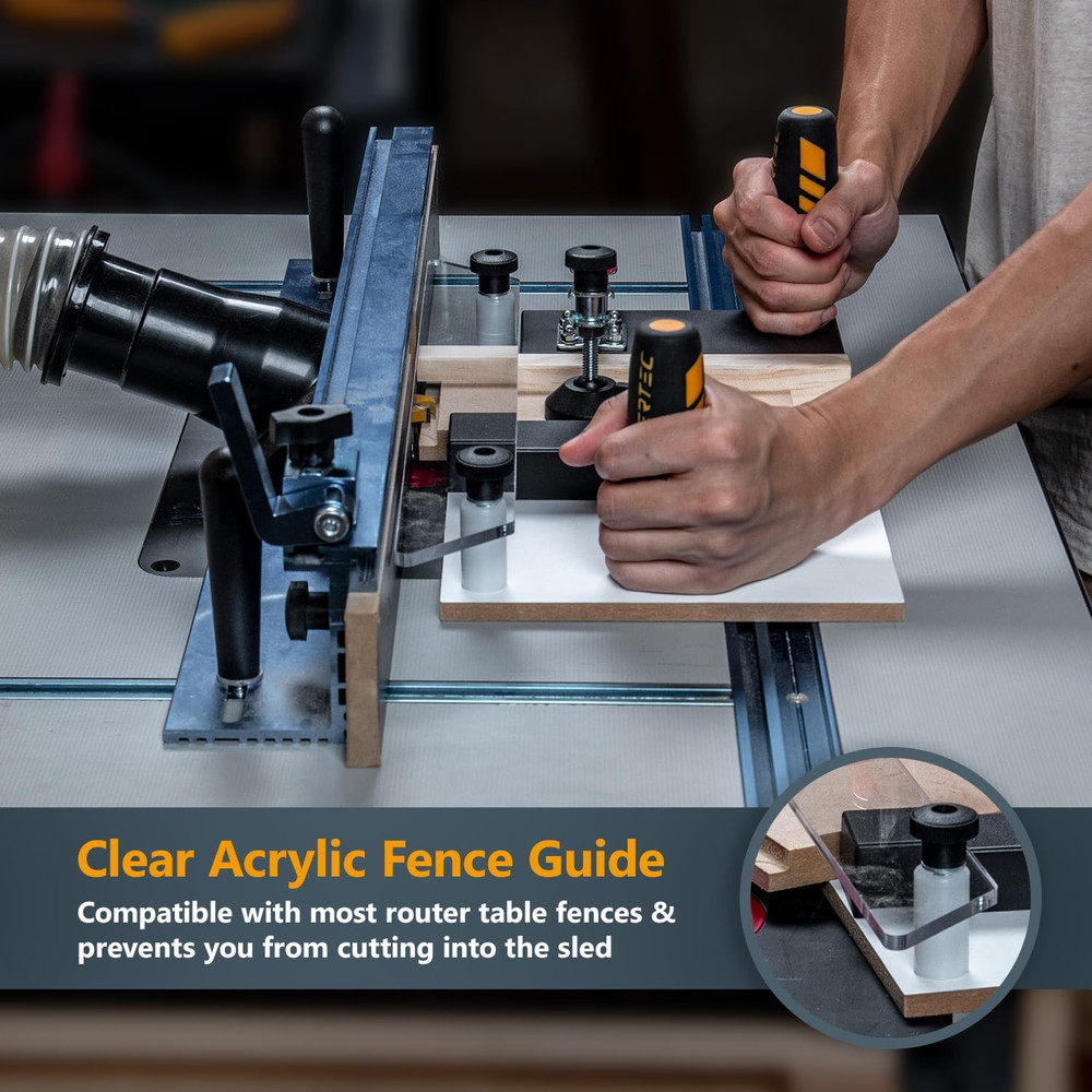 Rail Coping Sled for Router Tables, Router Coping Sled, Precise Cutting for Cabi