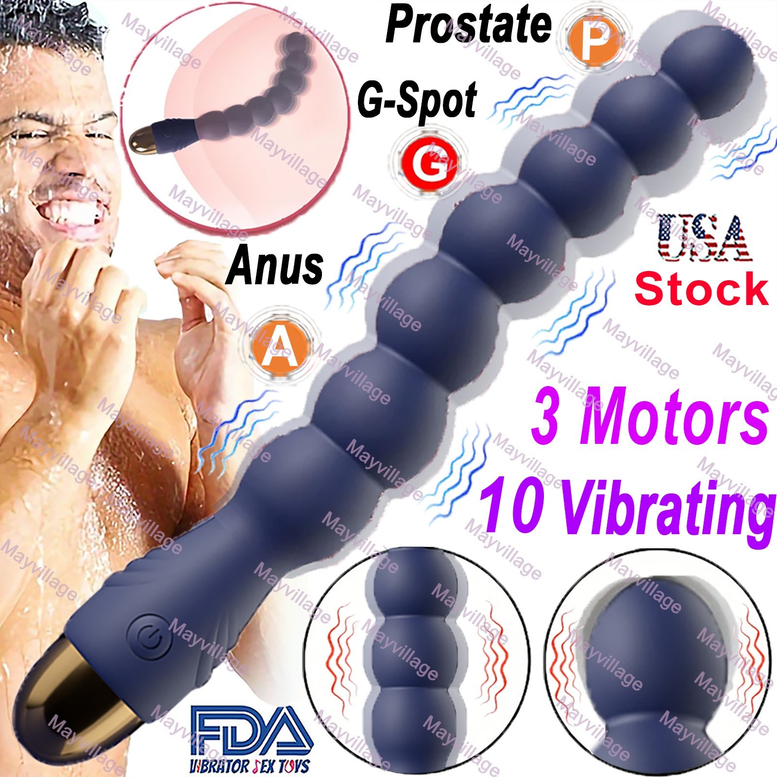 Male-Prostate-Massager-Dildo-Anal-Butt-Plug-Bead-Vibrator-Adult-Sex-Toys-For-Men