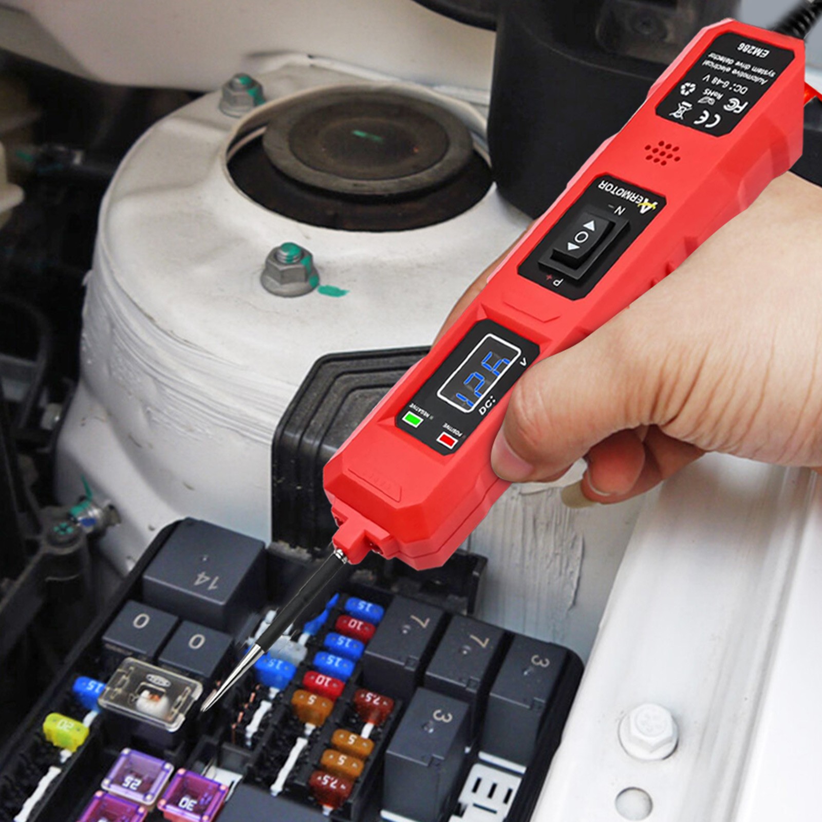 Automotive Power Probe 6-48V Digital Circuit Tester with LCD Car Diagnostic Tool