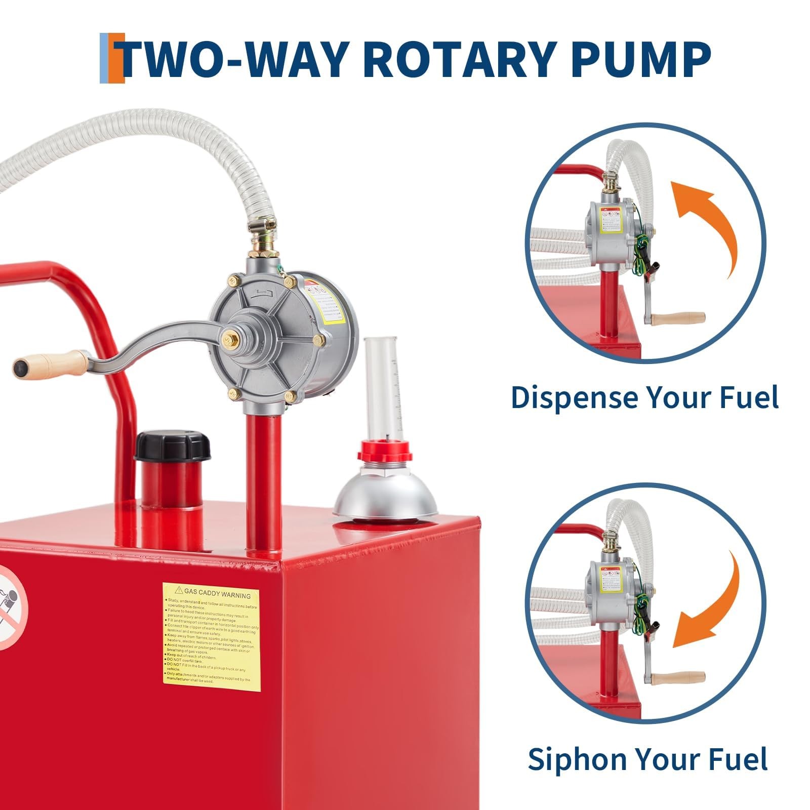 30/35/40/50 Gallon Fuel Caddy Fuel Storage Tank w/ Manual Transfer Pump & Wheels