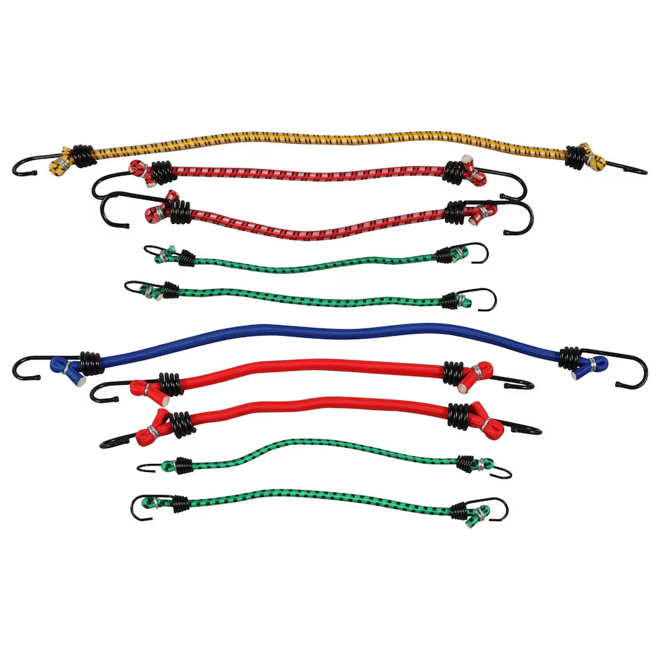 2 PACKS Tool Bench Hardware Bungee Cords 5 Pack Elastic Tie Down Straps