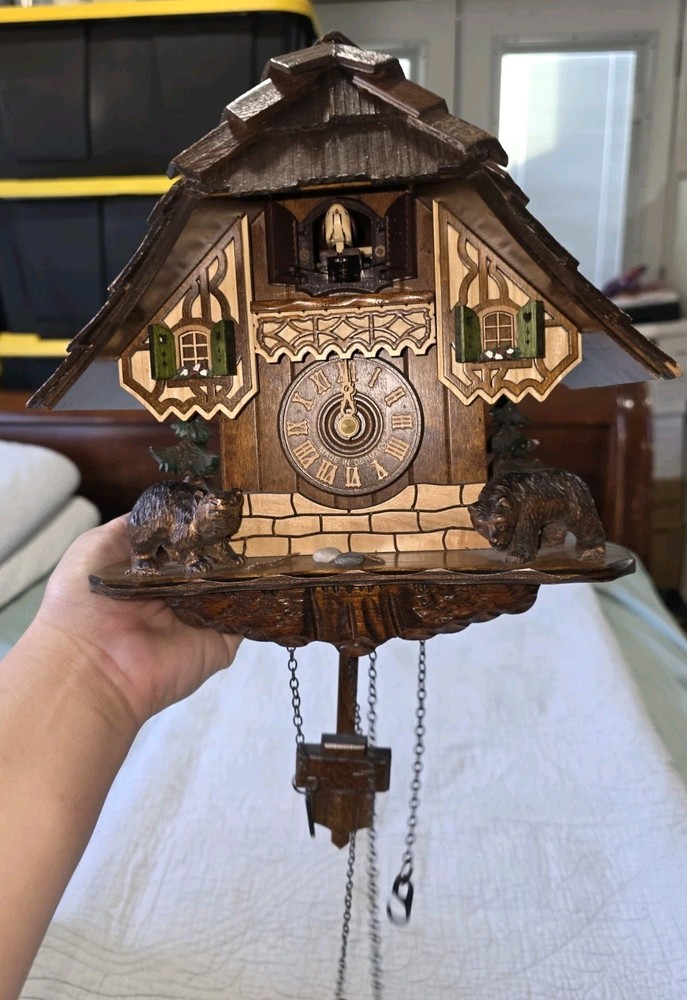 Vintage Germany Musical Cuckoo Clock Missing Backing & Weights