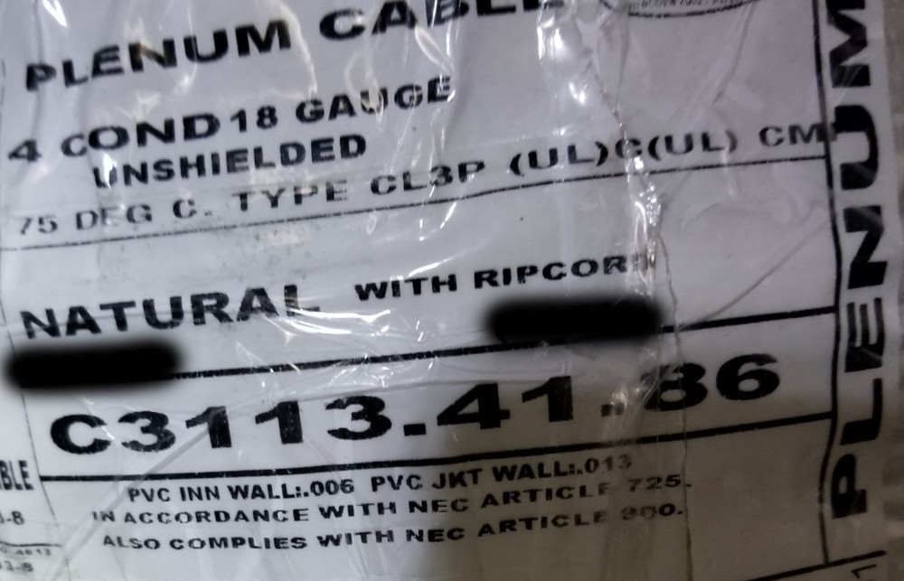 Carol C3113 18/4C Stranded Plenum Media/Security/Control Cable CMP White /100ft