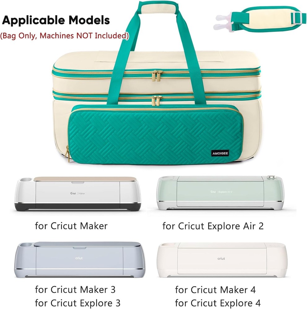 Double-Layer Carrying Case Compatible with Cricut Maker 4, Explore 4, Maker 3, E